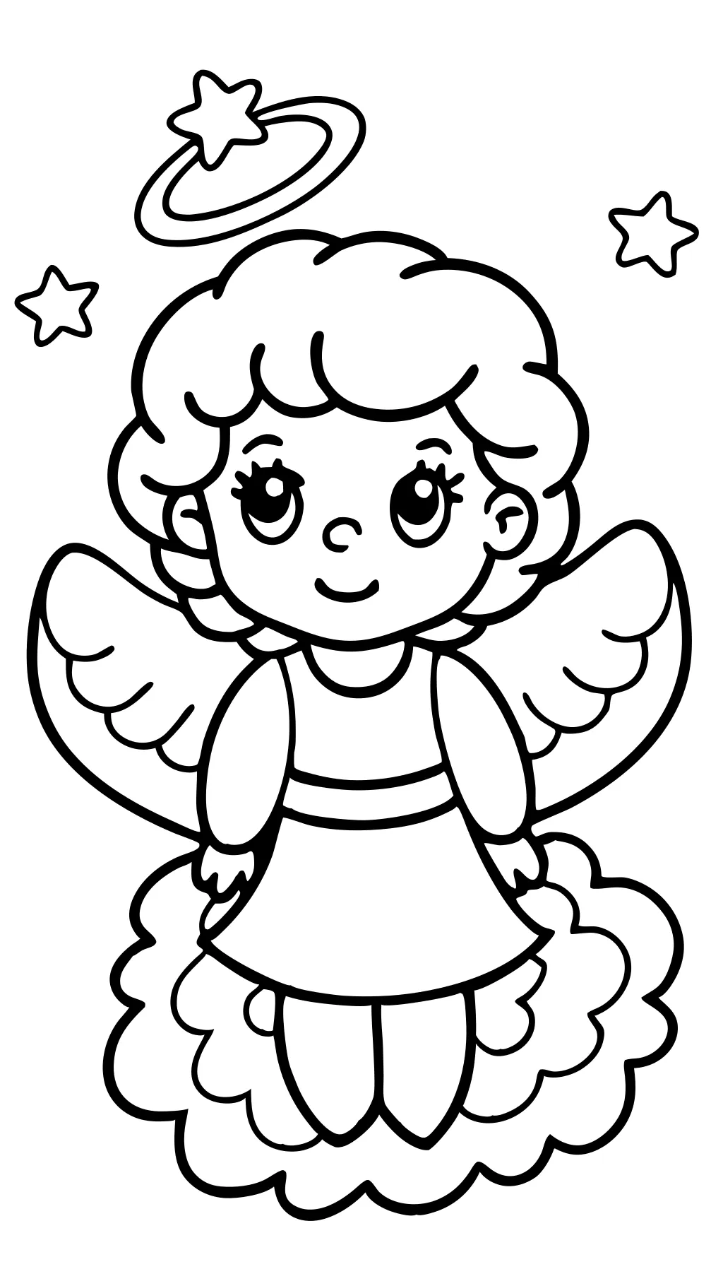 pages à colorier d’ange simple gratuit